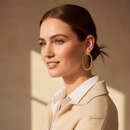 golden-textured-casual-hoops