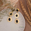 Golden Black Drop Earrings