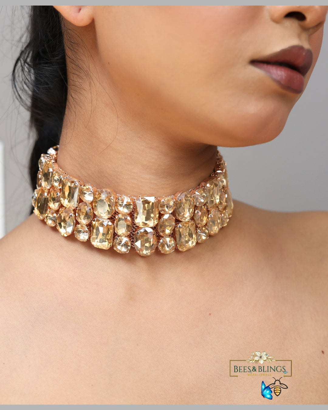 partywear-glass stone-choker-necklace