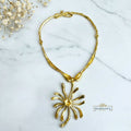 Golden Crystal Floral Necklace