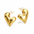 Golden Heart Statement Earrings