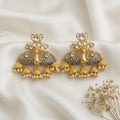 Golden Peacock Kundan Jhumkis