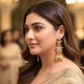 golden kundan tassel earrings