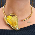 Golden Leaf Statement Necklace