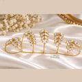Gold Plated Crystal Leaf Statement Ring