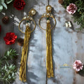 golden long tassel  statement earrings