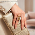 Golden Floral Statement Ring