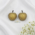Golden Textured Statement Stud Earrings