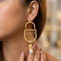 Golden Pearl Statement Earrings