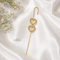 Golden Heart statement ear climbers