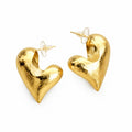 Golden Heart Statement Earrings