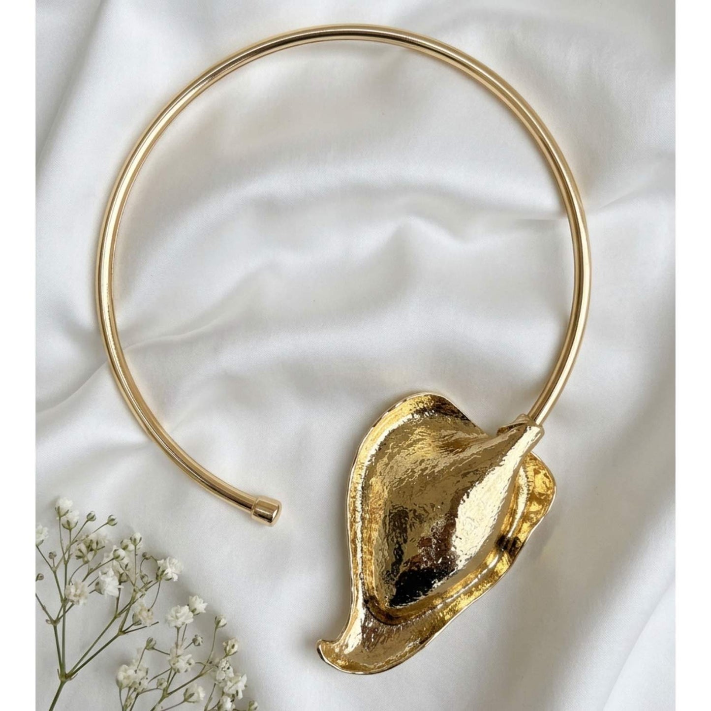 Golden Leaf Statement Necklace