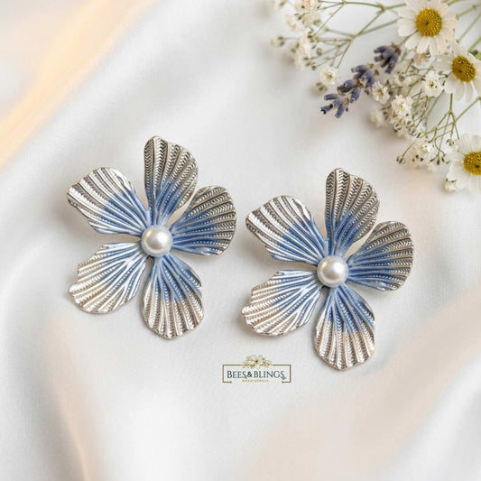 Blue Blossom Statement Earrings