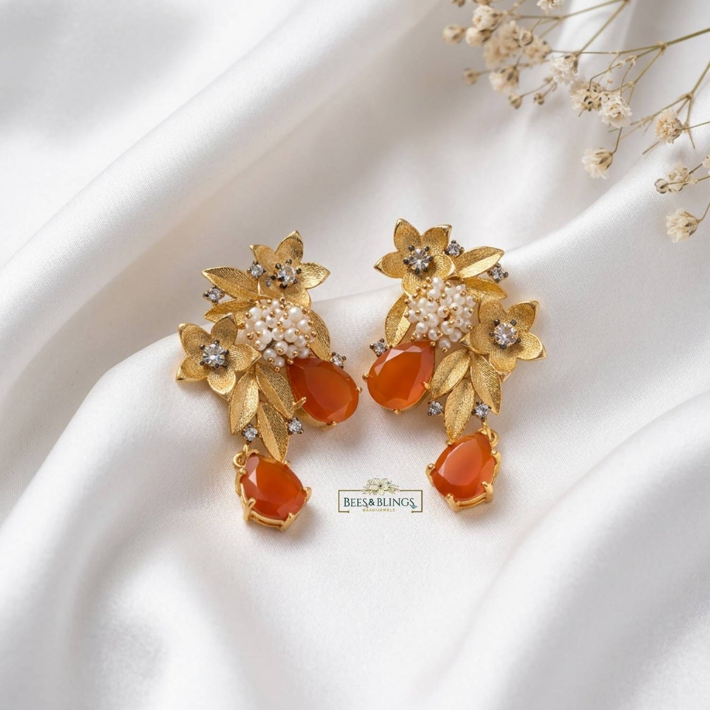 Orange Ethnic Earrings