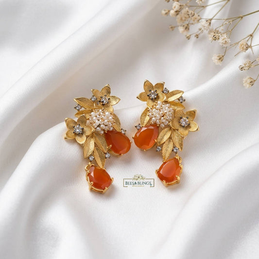 Orange Ethnic Earrings