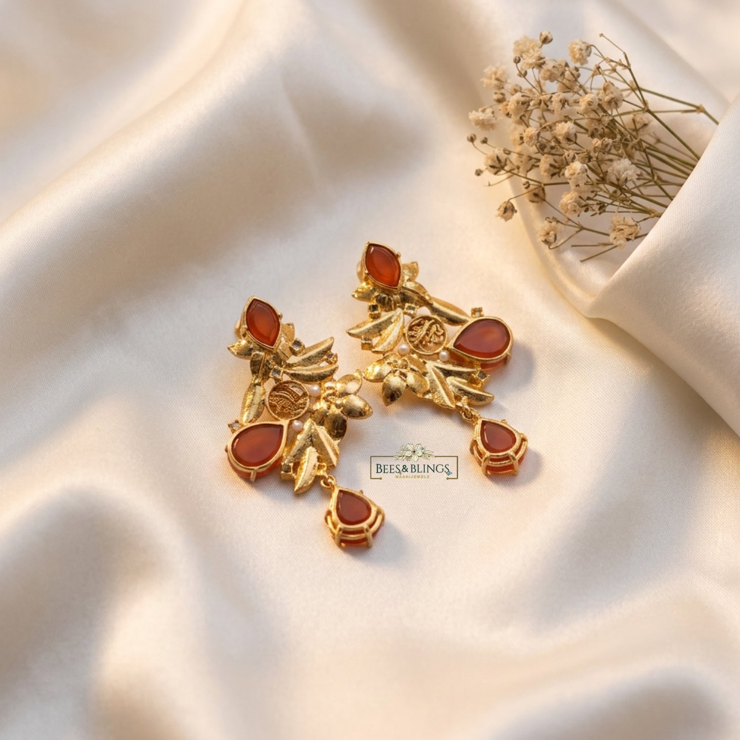 Orange Ethnic Earrings