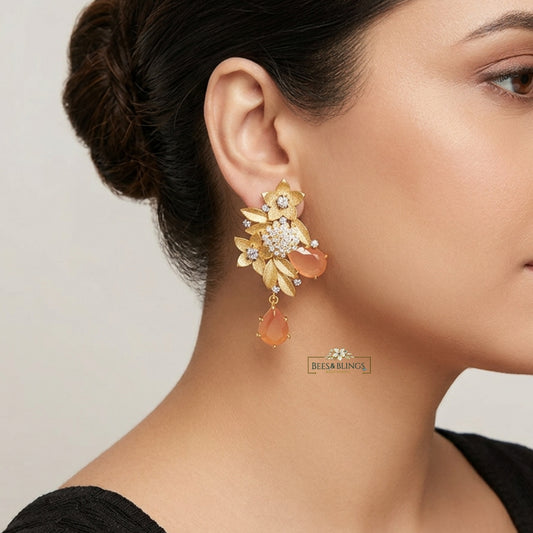 Orange Ethnic Earrings