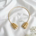 Gold Leaf Statement Collar Necklace