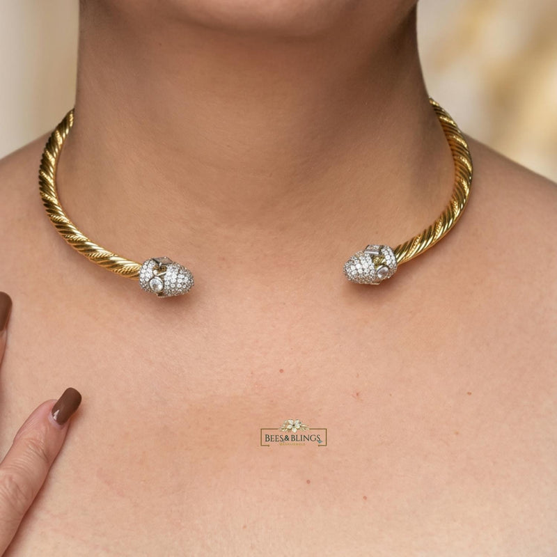 Golden Collar Statement Necklace