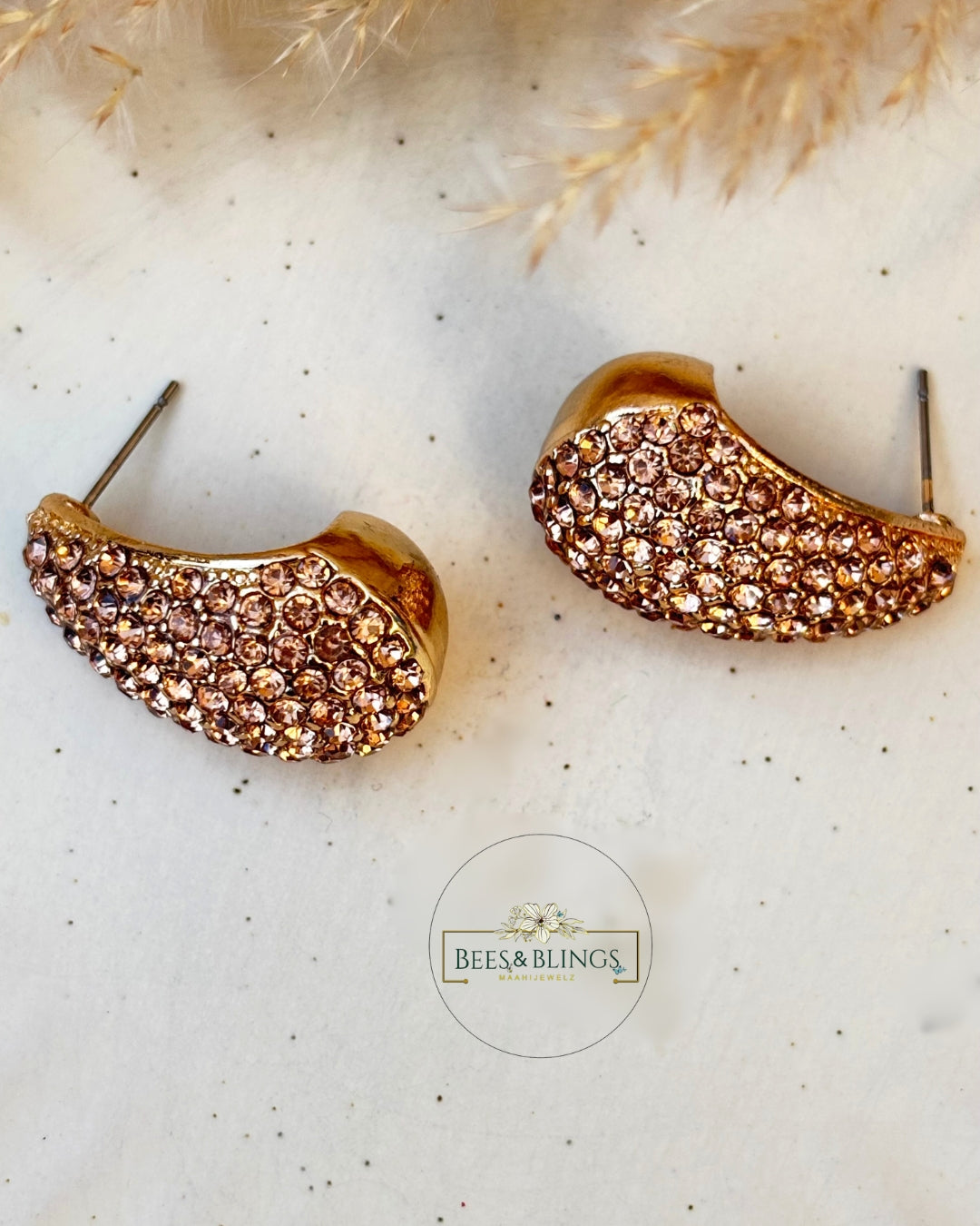 golden-Teardrop-studs-earrings