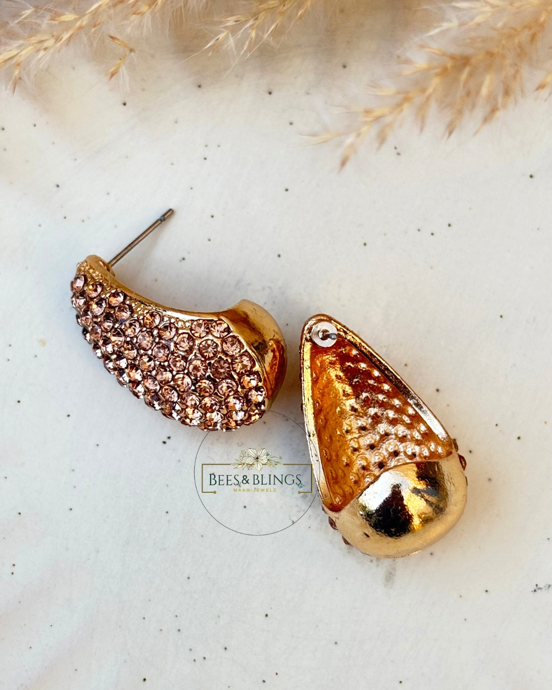 golden-Teardrop-studs-earrings