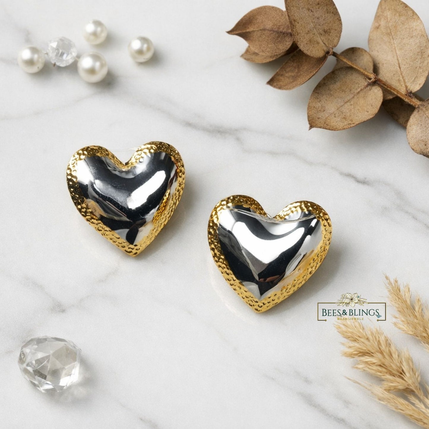 goldplated-heart-statement-studs