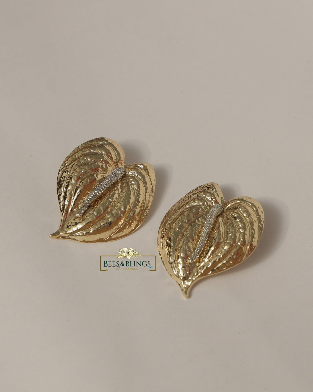 gold plated statement earring