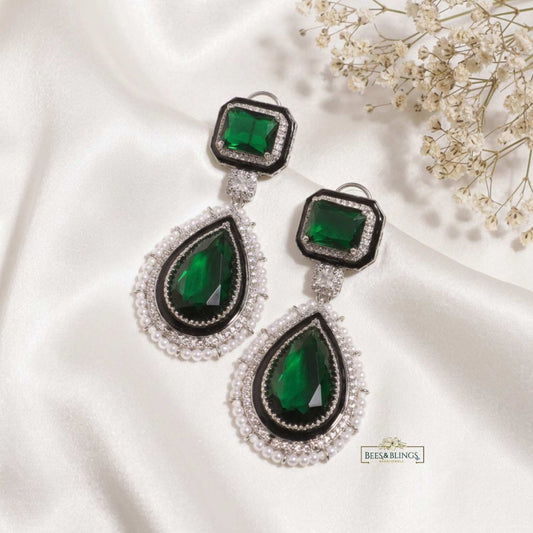 green ad party earrings