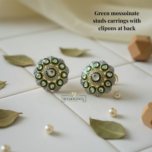 green-kundan-studs-earrings