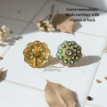 green-kundan-studs