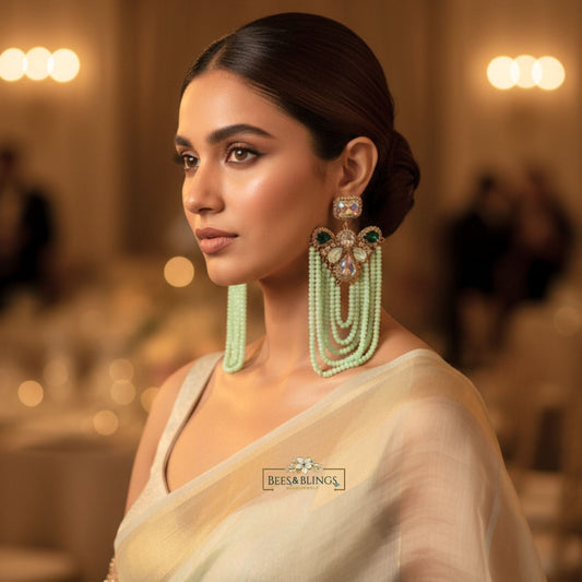 green-tassel-party-earrings