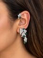 Green Gunmetal Statement Floral EarCuff