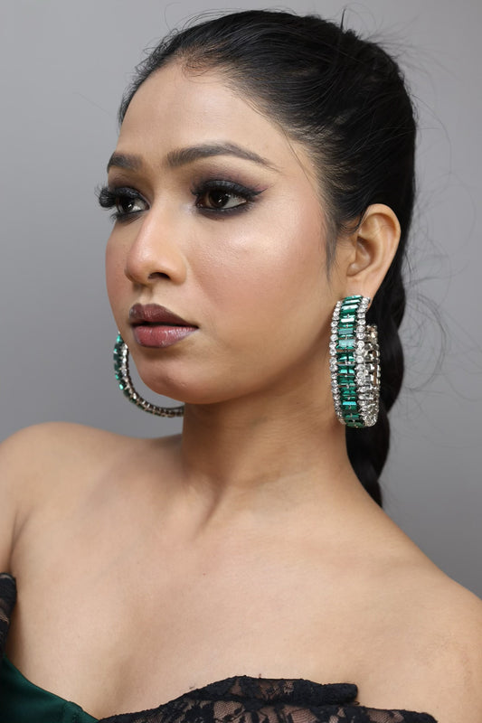 green-hoops-statement-earrings