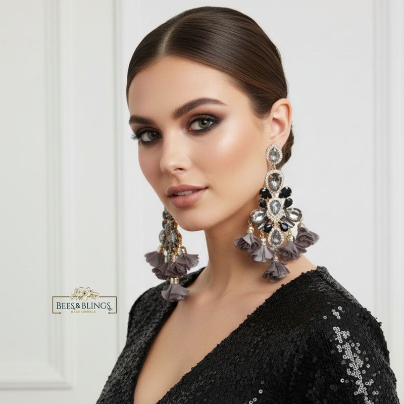 grey-floral-statement-earrings