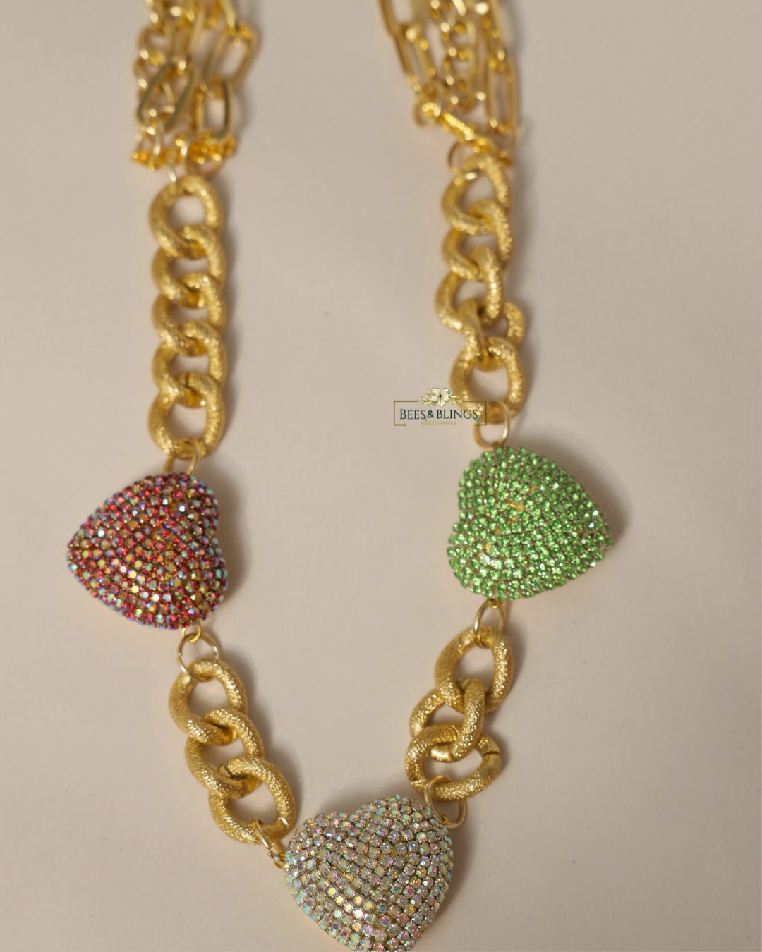 Triple Heart Charm Necklace