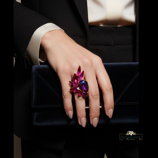 statement crystal ring