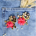 hotpink-floral-studs-earrings