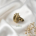 silver oxidised Lotus Ring