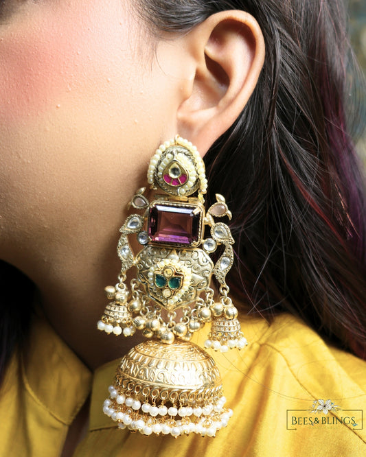 golden-wine-jhumkas (ras rasiya)