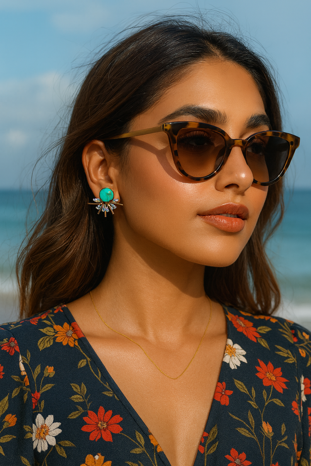 turquoise-party-stud-earrings