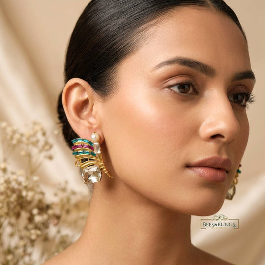 Multicolour-stud-earrings