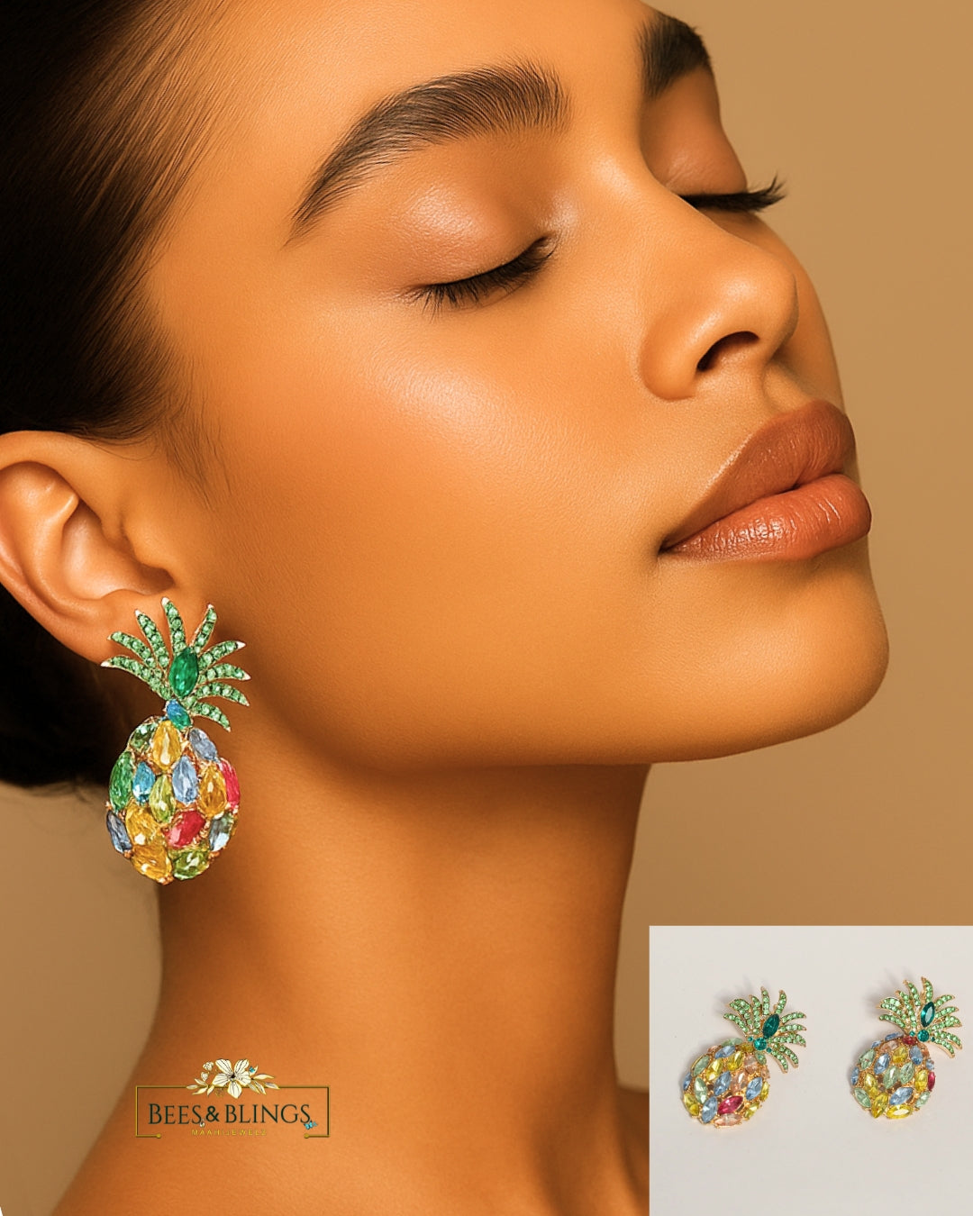 multicolour-pineapple-statement-earrings