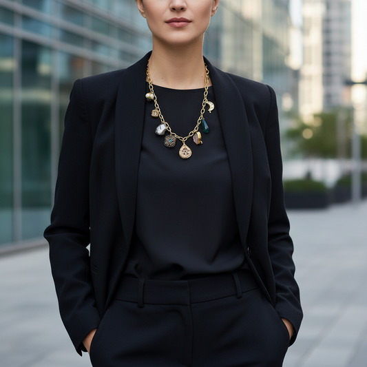 kundan charms party necklace