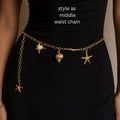 Gold Starfish Charm Statement Necklace