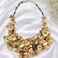 Gold Floral Bib Necklace