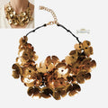 Gold Floral Bib Necklace