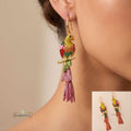 colourful parrot statement earring