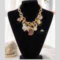 anti-tarnish charms statement necklace