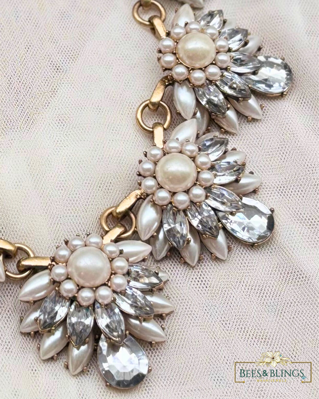 pearl rhinestone party necklaces
