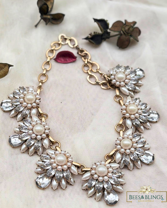 pearl rhinestone party necklaces